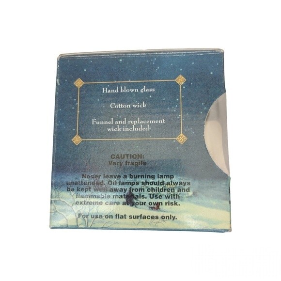 Vintage Traditions Hand Blown Iridescent Glass Oil Lamp - Picture 4 of 14